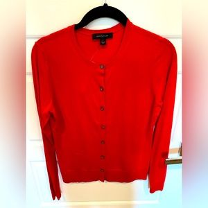 Ann Taylor Red Cardigan with Jewel Buttons